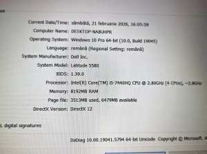  Vand laptop gaming Dell Latitude 5580--i5-7440HQ--8 GB ddr4 RAM--NVIDIA 940MX--240 GB SSD NVM