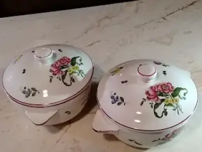 Doua vase cu capac ceramica antica saint amand