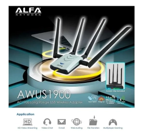 Adaptor WIFI Alfa Network AWUS1900 802.11ac Ultra USB|en|Alfa Network AWUS1900 802.11