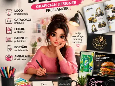 Designer Grafic, Grafician, Logo, Cărți de Vizită, Pliante, Cataloage