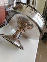 Fructiera metal argintata complet cu cosul de cristal