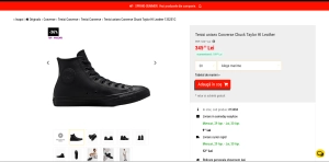 Tenisi unisex Converse Chuck Taylor All Star Hi Leather piele naturala marimea 39.5 - 40 noi O