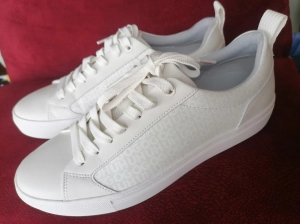 Adidasi tenesi sneakers din piele ecologica Hugo Boss, model Morrie Tenn alb, marimea 40 - ORI