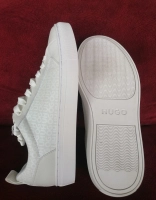 Adidasi tenesi sneakers din piele ecologica Hugo Boss, model Morrie Tenn alb, marimea 40 - ORI