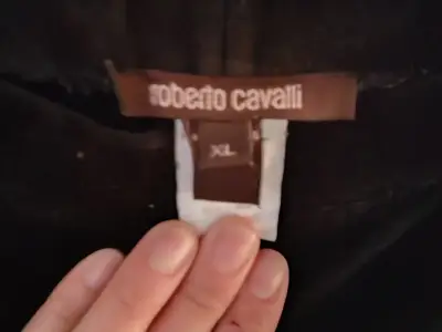 Pantaloni Roberto Cavalli XL – catifea cu paiete aurii, eleganți
