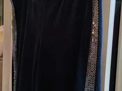 Pantaloni Roberto Cavalli XL – catifea cu paiete aurii, eleganți