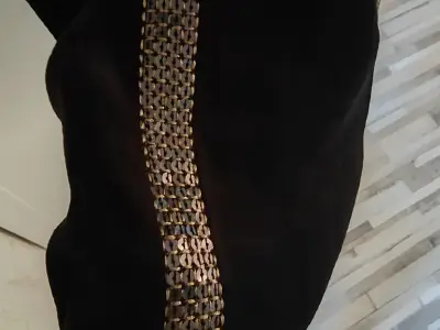 Pantaloni Roberto Cavalli XL – catifea cu paiete aurii, eleganți