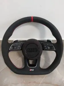 Volan sport Audi RS NOU - Alcantara, Padele, Incalzire, Cusaturi rosii