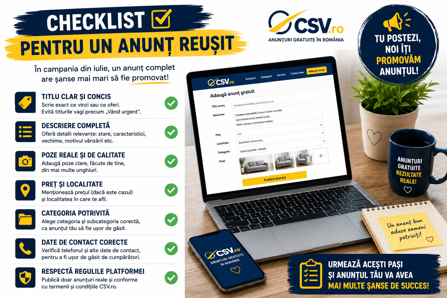 Checklist pentru campania din iulie pe CSV.ro Checklist pentru campania din iulie pe CSV.ro