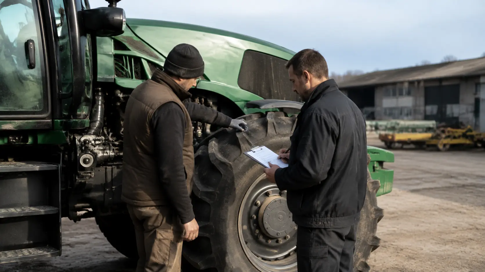 Utilaj agricol pregătit pentru transport după verificare