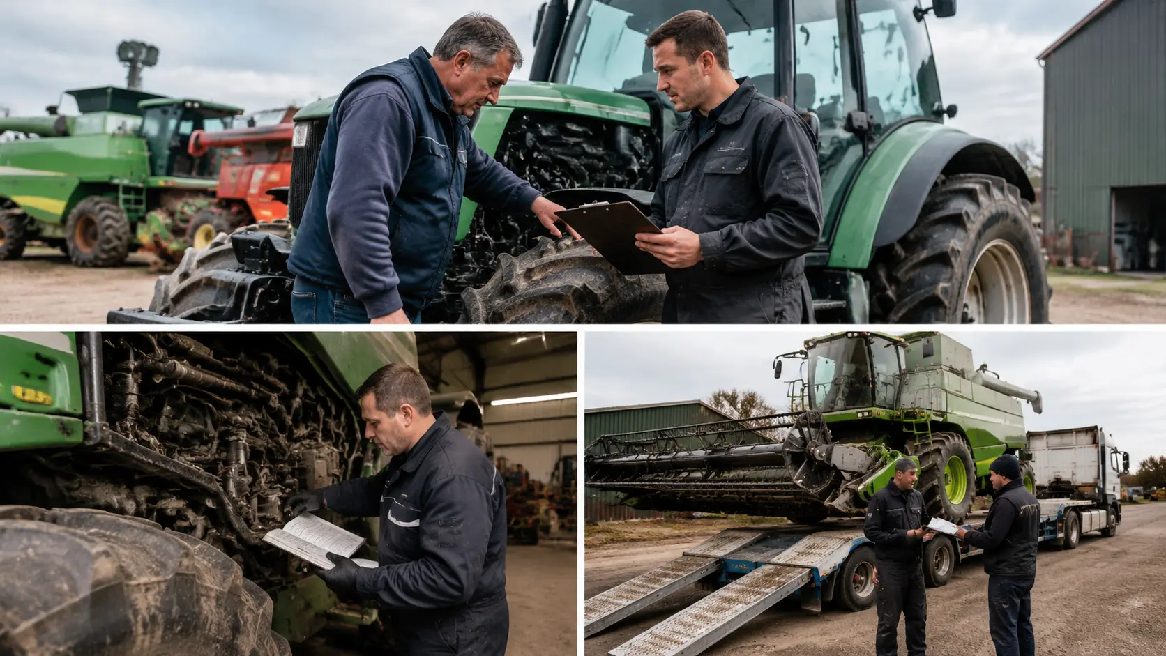 Mecanicul verifică uzura și istoricul unui utilaj agricol folosit
